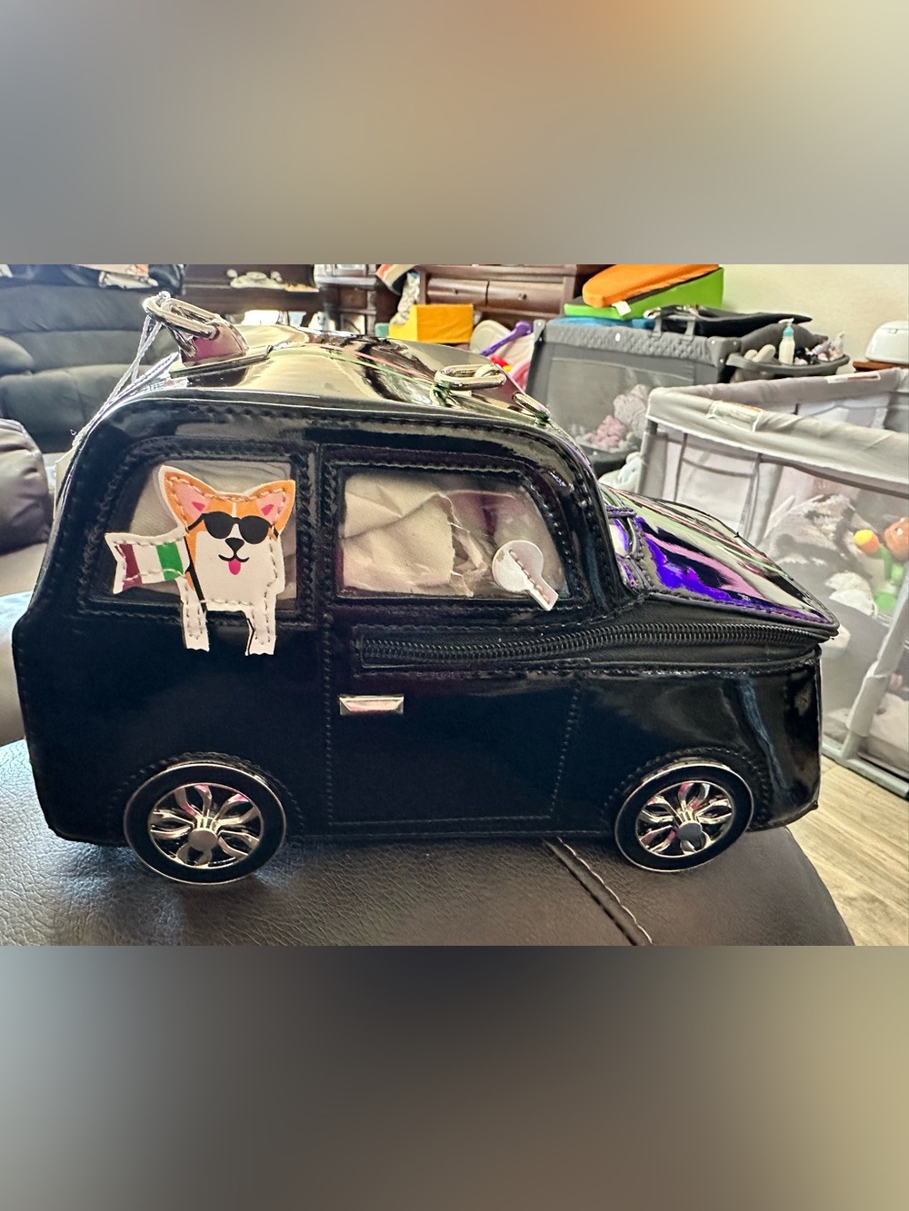 Black Novelty Car-Shaped Bag NWT